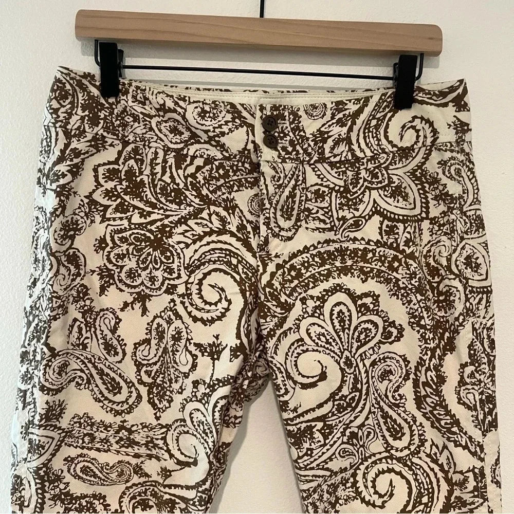 Gap Stretch Brown and Cream Cropped Pants